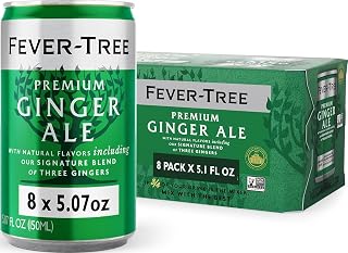Fever-Tree Ginger Ale – Premium Mixer for Cocktails and Mocktails, 5.1 fl oz Cans, Pack of 8 – Naturally Sourced, Non-GMO
