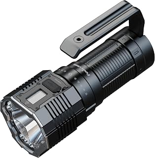 Fenix LR60R, Rechargeable Long Range Ultra Bright LED Searchlight Torch | 21,000 Lumens | 1085m | 113 Hrs Max | 45w Fast Charging | OLED Screen | IP68, Black