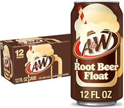 A&W Root Beer Float Soda, 12 fl oz cans, 12 pack