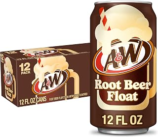A&W Root Beer Float Soda, 12 fl oz cans, 12 pack