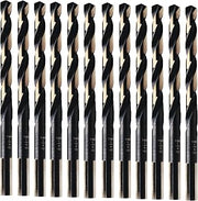 IRWIN Tools 3019015B 15/64-Inch Black and Gold HSS 135-Degree Jobber Length, Pack of 12