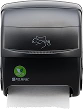 San Jamar Ecologic Integra Recycled Plastic Level Paper Towel Dispenser, Universal Roll Capacity, Wall Mounted Dispenser with Zero Waste for Home and Business Universal, Black