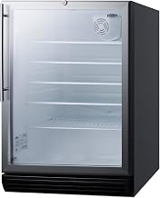 Summit 24” Beverage Center, STainless Steel - SCR600BGLBIHVADA | 5.5 cu.ft. Capacity, ADA Compliant, Refrigerator, Commercial, Undercounter, Built-in, Glass Door