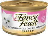 Purina Fancy Feast Sliced Chicken Hearts & Liver Wet Cat Food (24) 3oz Cans