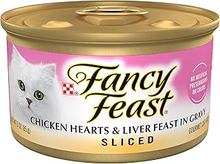 Purina Fancy Feast Sliced Chicken Hearts & Liver Wet Cat Food (24) 3oz Cans