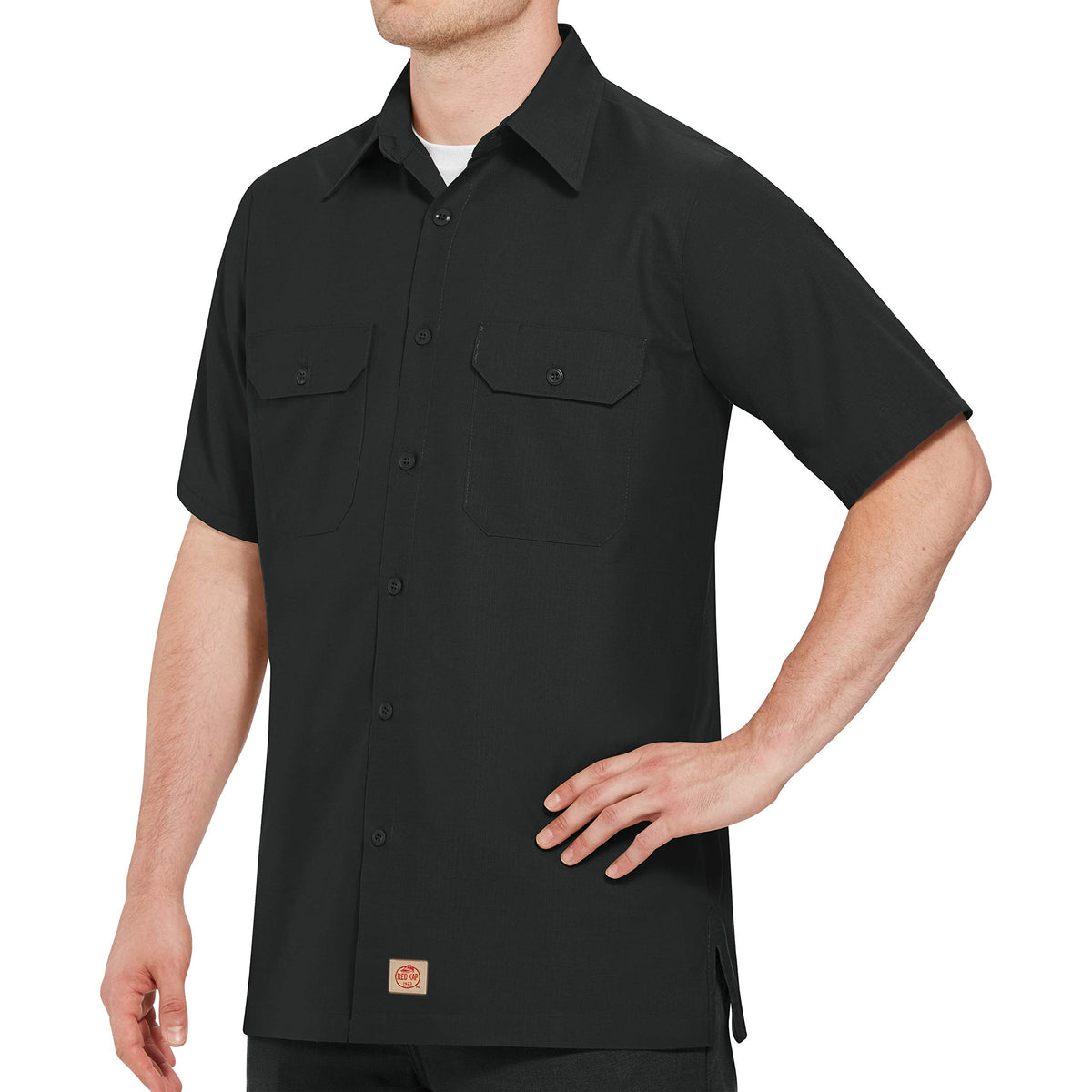 Red Kap Medium / Black / Solid Rip Stop Shirt Tops