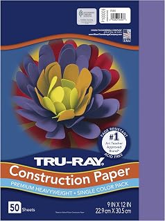 Pacon Tru-Ray Heavyweight Construction Paper, Violet, 9" x 12", 50 Sheets