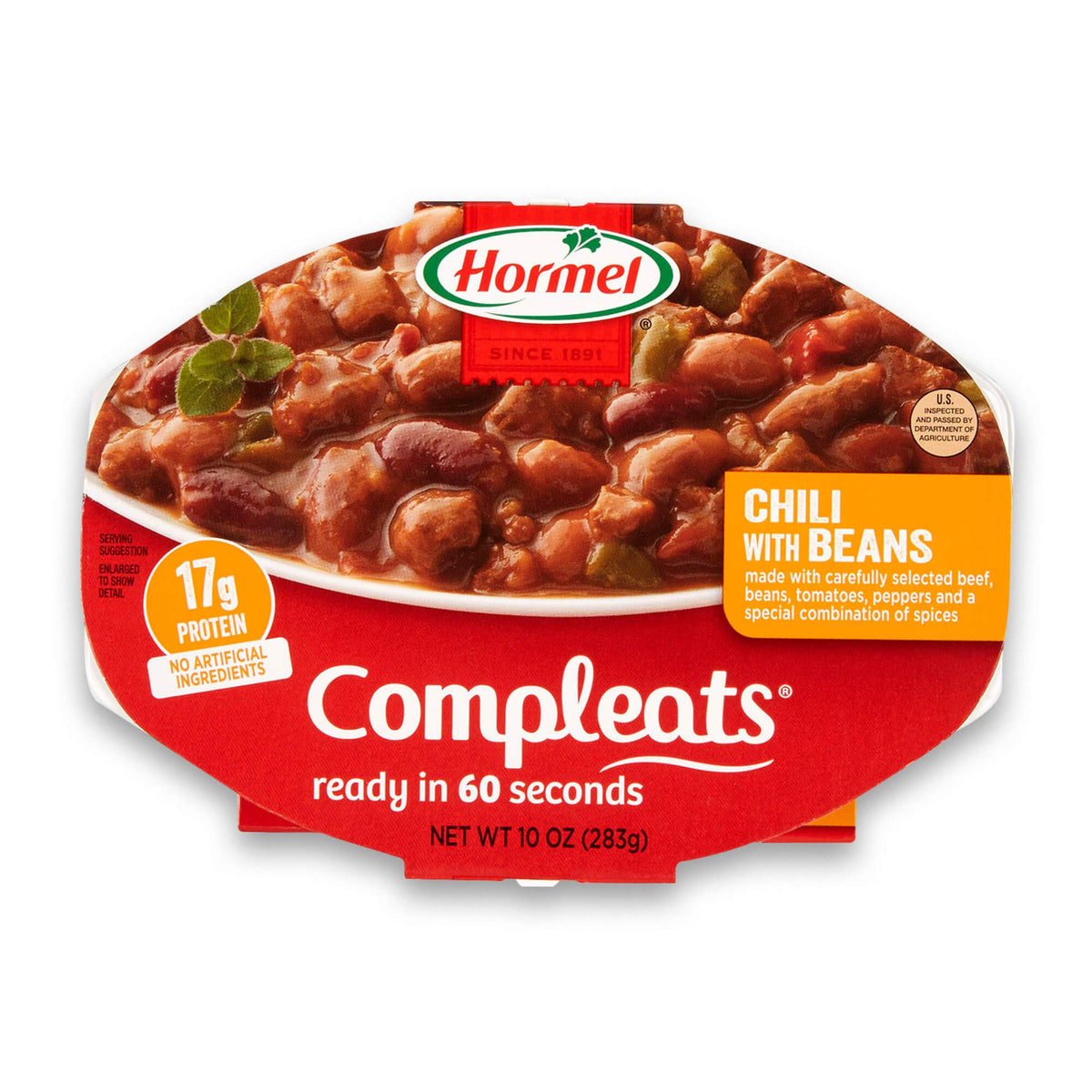 HORMEL COMPLEATS Chili with Bean / 10 Ounce (Pack of 6) / Chili with Beans Chili