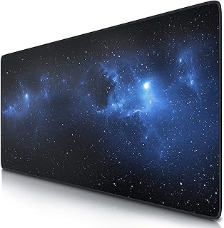 CSL - XXL Gaming Mouse Pad - Stars Design - 35 x 16 inches - extra large office mouse mat - finely woven fabric, Non-Slip rubber base - improved precision and speed - washable table mat