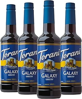 Torani Sugar Free, Galaxy, Flavored Syrup for Drinks, 25.4 fl oz, 4 Pack
