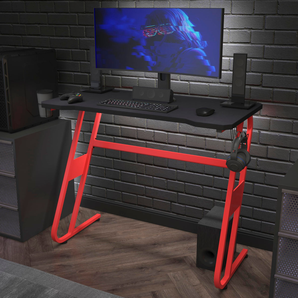 Flash Furniture 23.5L x 45.8W inches / Black / Classic Computers & Accessories