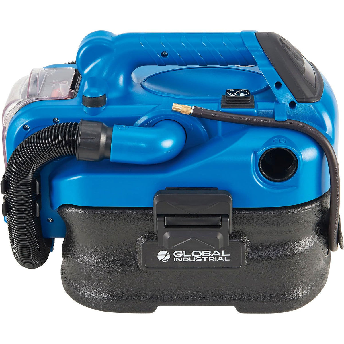 Battery Powered HEPA Wet/Dry Vacuum with Air Inflate Adapter by Global Industrial – Plastic, Blue, Model JN701
