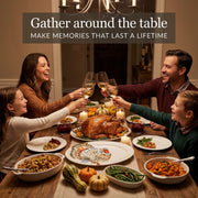 Mud Pie Turkey Platter, Ceramic, Beige 14 x 20.5 Inches
