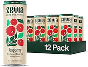 Zevia Zero Sugar Tea, Black Tea with Raspberry, 12 oz Cans (12-Pack) – Naturally Sweetened, Zero Calorie Sugar Free - Non-GMO Project Verified, Gluten-Free, Vegan
