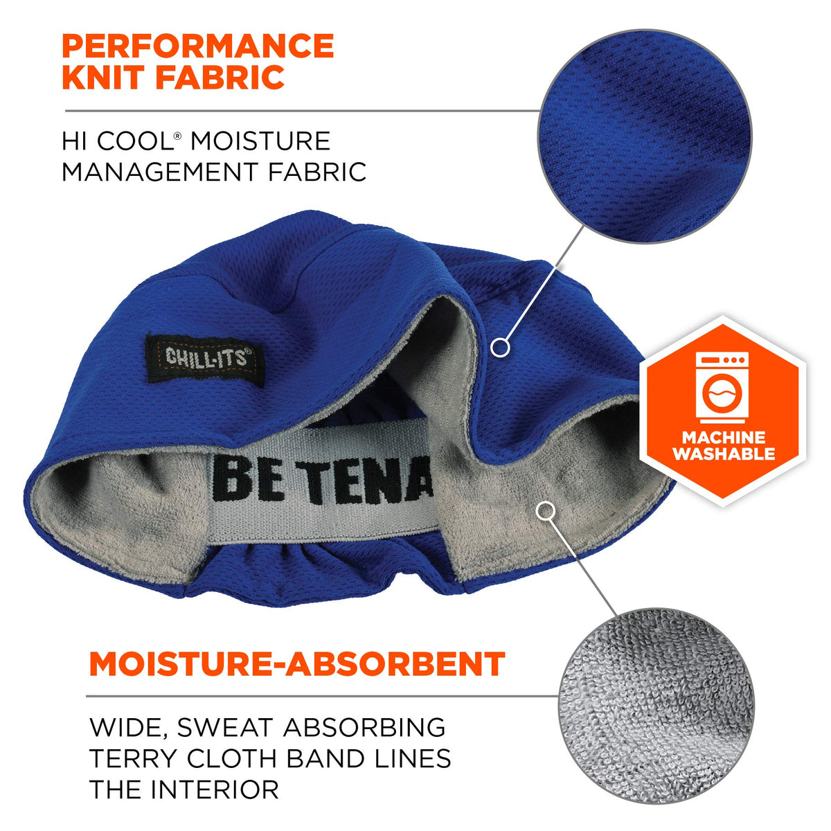 Ergodyne Blue-3pk / 3-pk / 1 Hard Hat Accessories
