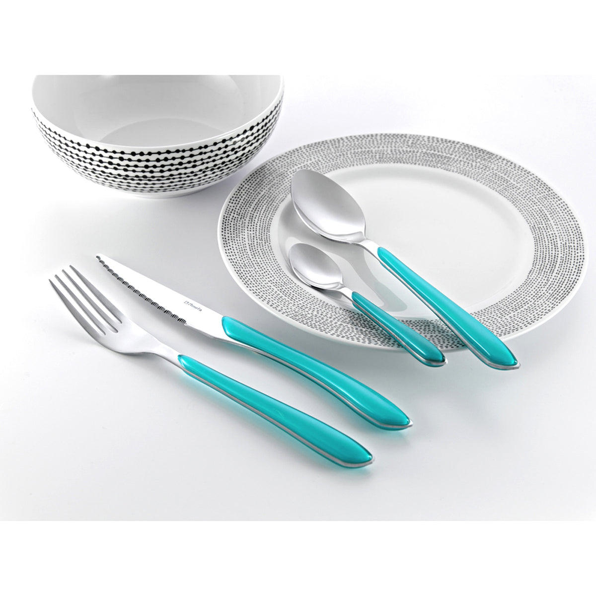 Amefa 32 Piece Cutlery Set for 8 People / Turquoise / 1 Flatware Sets
