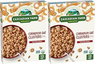 Cascadian Farm Organic Cinnamon Oat Clusters Cereal, Made with Whole Grain, Non-GMO, 15 oz (Pack of 2)