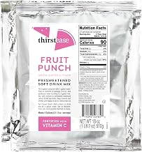 Diamond Crystal Thirst Ease Fruit Punch Drink Mix, Bulk Powdered Beverage Mix, Caffeine Free, Fortified with Vitamin C, 18 Ounce Pouches, 12-Count Case