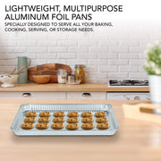 Aluminum Pans - 15 Pack Disposable Aluminum Foil Trays - Reusable Nonstick Baking Sheets - 16 Inch x 11 Inch by Stock Your Home – 15 Pack, 11.0 inches, Aluminum, Silver, Pack of 15