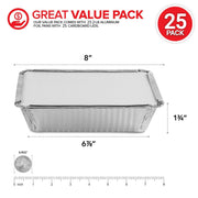 Stock Your Home 2 lb / 25 Pack / Silver Disposable Cookware