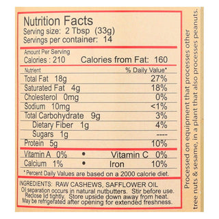 East Wind Nut Bttr Cashew Raw by East Wind Nut Butters – 16 Ounces, Pack of 6