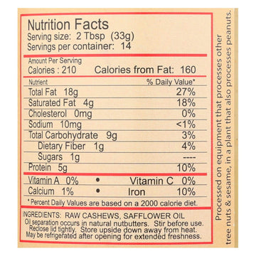 East Wind Nut Bttr Cashew Raw by East Wind Nut Butters – 16 Ounces, Pack of 6