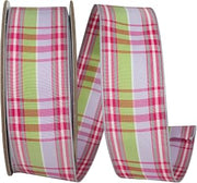 Reliant Ribbon Primrose Lavender Plaid Wired Edge Ribbon
