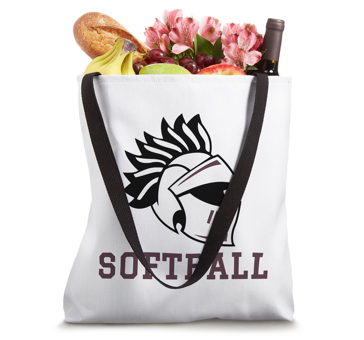 Curtis High School Warriors Softball Tote Bag by Curtis High School, Staten Island, NY 10301 – 16 inches, White, Model AGQ6DEG2JQVUS_16INCHES