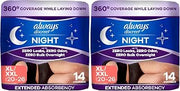 Discreet Night by Always – 14 Count (Pack of 2), Polypropylene, Black, Pack of 2