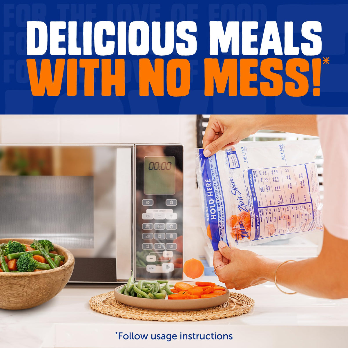 Zip 'n Steam Food Storage Cartons for Meal Prep by Ziploc – 9 inches x 2.3 inches x 2.9 inches (Pack of 12), Plastic, Pack of 12, Model 387799