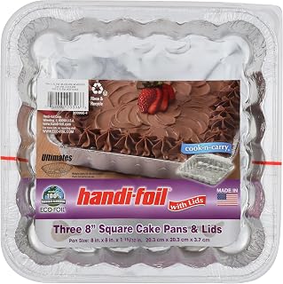 HANDI FOIL Cook n Carry Square Cake Pan with Lid, 3 CT