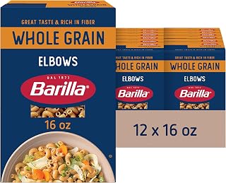 Barilla Whole Grain Elbows Pasta, 100% Whole Grain Pasta, 16oz. (12PK)