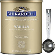 Vanilla Premium Frappe Mix 3 lb Can with Ghirardelli Stamped Barista Spoon