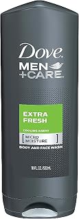 Dove Men+Care Body and Face Wash Extra Fresh 18 oz for Dry Skin Effectively Washes Away Bacteria While Nourishing Your Skin (3 pack)