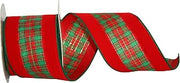 Reliant Ribbon Tartan Plush Wired Edge Ribbon, 2-1/2 Inch X 10 Yards, Multi