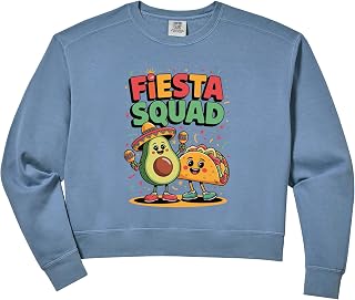 Womens Fiesta Squad Drinking Comfort Colors Crop Sweatshirt