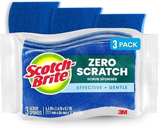3M Scotch-Brite No Scratch Scrub Sponges, Blue, 4-1/2 x 2-1/2 x 7/10 in