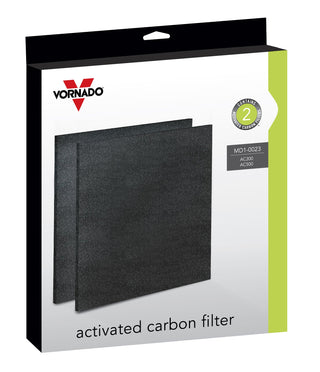 Replacement Carbon Filters (2-Pack) by Vornado – 4" x 4" x 4", ['Activated Coconut Carbon'], Black, Model MD1-0023