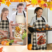 Cotwinter Thanksgiving Aprons with Pockets, Set of 6, Orange