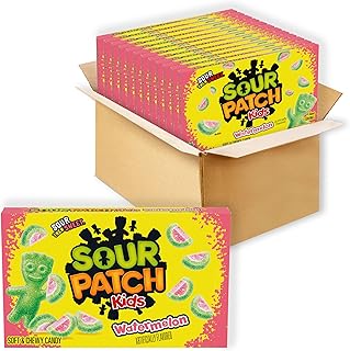 Sour Patch Kids Watermelon Soft & Chewy Gummy Candy, Bulk Candy, 12 Boxes