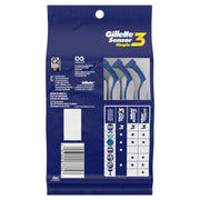 Sensor3 Simple Men’s Disposable Razors by Gillette – 12 Count (Pack of 1), Rubber, Blue