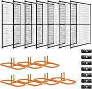 FenceScreen Black-Coated Welded Wire Temporary Fence Panel Kit – Includes Base Stand and Clamps – Easily Movable & Portable Fencing System (6ft x 50ft)