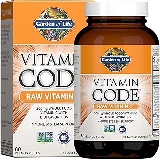Garden of Life Vitamin Code Raw Vitamin C 500mg, 60 Capsules