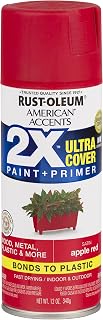 Rust-Oleum 327938 American Accents Spray Paint, 12 Oz, Satin Apple Red