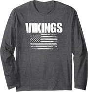 Curtis Vikings USA Flag Pride Long Sleeve T-Shirt