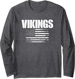 Curtis Vikings USA Flag Pride Long Sleeve T-Shirt