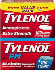 Tylenol Extra Strength 100 ct PM 100 ct. Value Pack, Acetaminophen 500 mg Pain Reliever and Diphenhydramine HCl Nighttime Sleep Aid
