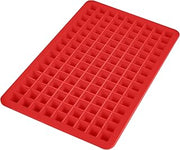 Tovolo Mini Ice Cube Tray with Lid Small Tiny Ice Maker for Freezer, Silicone Mini Ice Cube Tray Small Square Nugget Ice Makes 135 Tiny Cubes BPA Free Stackable Dishwasher Safe Candy Apple Red Trays