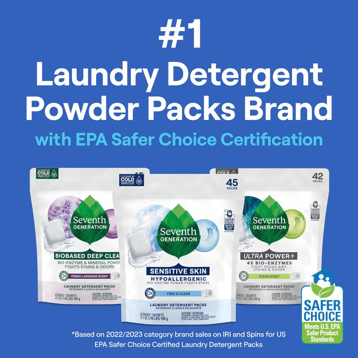 Laundry Detergent Packs by Seventh Generation – 45 Count (Pack of 1), Bamboo, Multi, Model 732913229772