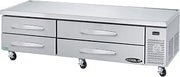 Kool-It KCB-83-4M 83-1/4" Chef Base Refrigerator with Solid Stainless Steel Top with Marine Edge and Four Drawers